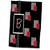3dRose Modern Geometric Black Red Grey Square Pattern Monogram Letter B - Towels (twl-215219-1)