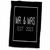 3dRose Mr and Mrs est. 2023. White Letters Inside Square on Black... - Towels (twl-326890-1)