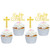 Rsstarxi 24 Pack God Bless and Baptism Cupcake Toppers Glitter Cross God Bless Cupcake Picks for Christian First Communion Baptism Party Cake Decorations Supplies Gold