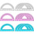 12 Pack Plastic Protractor 6 Inches Math Protractors 180 Degrees for School Office Supplies, Clear/Blue/Pink