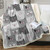 Sleepwish Grey and White Cats Plush Sherpa Throw Blanket for Couch Sofa Super Soft Comfy Fleece Blanket Reversible Bed Throw TV Blanket Throw(50"x60")