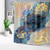 Modern Luxury Marble Shower Curtain Abstract Art Deco Blue and Golden Fabric Shower Curtain for Bathroom Waterproof Polyester Ink Texture Bath Curtain with Hooks, 72x78 inches
