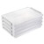 BTSKY 4 Pack A4 Plus Clear Plastic Stackable Storage Box Desk Paper Magazine Container with Buckle, Office Supplies Accessories File Protector Case Organizer, Portable Project Case Document Holders with 4 Lids
