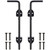 12 Inch Cane Bolt Gate Drop Rod Heavy Duty Gate Hardware, Wooden Fence Latch for Gates, Metal Gates Doors Stopper for Gate Ground, Wrought Iron Gate Latches, Black Finish(2 Pack)