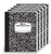 Rosmonde Composition Notebooks Wide Ruled 5 Pack, 200 Pages (100 Sheets), 9-3/4 x 7-1/2", Black & White Marble Composition Notebook, Sewn Binding Hard Cover, School & Office Supplies, Composition Book