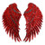 Buddy 1Pair Sequins Wing Iron on Patch Embroidered Bling Wings Clothes Badge DIY Applique Red