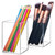 Qeirudu 2 Pack Acrylic Pen Holder Clear Makeup Brush Holder Desk Acrylic Pencil Cup Desktop Stationery Organizer Accessory for Office School Home
