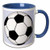 3dRose mug_50318_6"Soccer Ball Champ" Two Tone Blue Mug, 11 oz, Multicolor