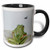 3dRose mug_44371_4"Back Wiew of Frog on Lillypad Watching a Fly" Two Tone Black Mug, 11 oz, Multicolor