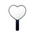 lasenersm 1 Piece Travel Handheld Mirror Heart Shaped Cosmetic Hand Mirror Travel Makeup Mirror Hand Held Mirror Plastic Cosmetic Mirror Makeup Hand Mirror with Handle, Black