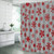 JIRGIXA Snowflake Shower Curtain Merry Christmas Red Snowflake Gray Vinatge Rustic Farmhouse Merry Christmas Winter Holiday Fabric Bathroom Decor Curtain with Hooks