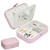 STHCHUN Small Jewelry Box,PU Leather Small Jewelry Organizer for Girls Women with Mirror Display Storage Holder Boxes for Stud Earrings, Rings, Necklaces, Bracelets(Pink)
