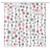 TFGGNDF Red Grey Christmas Snowflakes Shower Curtain Winter Big White Small Snowflakes Merry Christmas Xmas Holiday Bathroom Decor Polyester Curtains with Hooks