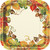 Harvest Pumpkins Square Paper Plates - 7" X 7", 10 Pcs