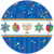 amscan Joyous Menorah Celebration Round Luncheon Plates Tableware, Blue/White, Paper, 10 1/2", 18-Piece