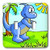 3dRose LLC lsp_116522_2 Cute Blue Dino Dinosaur Cartoon Scene Double Toggle Switch