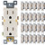GE Grounding Duplex 25 Pack, in Wall Receptacle, Tamper Resistant, 3 Prong Socket, Easy Install, 15 Amp, UL Listed, Light Almond, 44046 Electrical outlets, 25 Count