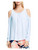 Vince Camuto Womens Cold Shoulder Hi-Low Peasant Top Blue M