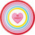 Creative Converting Candy Hearts Valentine's Day Paper Plates, 9", Multi-color