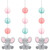 Creative Converting 346348, Enchanting Elephants Girl Honeycomb Hanging Cutouts, 3 Ct, 32", Pink