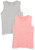 Danskin Women's Essential Breathe 2 Pack Tank, Light Heather Grey/Shell Pink, Large