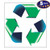 Retail Genius Oversized 8in Recycle Symbol Sticker 5 Pack for Green, White & Blue Recycling Bins & Cans. Large Decals ID Recycled Plastic, Paper, Cardboard, Glass, & Aluminum Recyclable Containers.