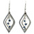 Silver Forest Earrings - silver star trio on diamonds
