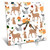 3D Rose Woodland Animals Pattern-Fawn Fox Raccoon Rabbit Desk Clock, 6" x 6"