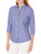 Foxcroft Women's Paityn 3/4 Sleeve Solid Pinpoint Shaped Blouse, IRIS Bloom, 4