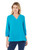 Foxcroft Women's Evie 3/4 Sleeve Gauze Blouse, Oceanside