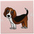 3dRose ct_35543_2 Cute Beagle-Cartoon Dog-Pink with Pawprints Ceramic Tile, 6-Inch