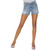 Sanctuary Denim Womens Distressed Released Hem Denim Shorts Blue 30