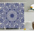 Ambesonne 84 Inch Shower Curtain Mandala Decor, Circular Pattern Summer Boho Bohemian Native Asian Print, Polyester Fabric Bathroom Set with Hooks, Navy Blue Ecru