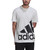 adidas Men's Essentials Giant Logo Tee, White/Black, Small