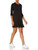 BCBGeneration Women's Mini Dress with Long Sleeves and Ruffle Hem, Black, Medium