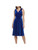 kensie Womens Blue Zippered Bows On Shoulder Sleeveless Surplice Neckline Below The Knee Party Sheath Dress 8