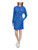 Calvin Klein Womens Blue Stretch Long Sleeve V Neck Above The Knee Shift Dress L