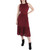 Calvin Klein Womens Burgundy Stretch Pleated Tie Tiered Unlined Ruffled-Neck Sleeveless Midi Wear to Work Sheath Dress 10