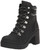 NINE WEST Women's QWORK Ankle Boot, Black Glitter, 6.5