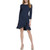 Tommy Hilfiger Women's Textured Trapeze Dress, Sky Captain, 14