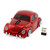Wireless Mouse Car Shape Ergonomic Optical Cordless Mice with USB Receiver for Laptop Computer 1600DPI (Red)