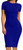 GOBLES Women's Short Sleeve Casual Bodycon Midi Elegant Cocktail Party Dress Royal Blue