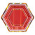 Papyrus Dessert Plates, Gold & Red Stripes (8-Count)