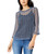 I-N-C Womens Sequined Knit Blouse, Blue, Small