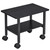 HOMCENES Printer Stand, 2-Tier Printer Cart, Industrial Rolling Cart with Shelf, Mobile Under Desk Printer Cart with Wheels, Heavy Duty Storage Rack on Wheels for Home, Office, Black UBK02PS01