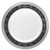 Decorline Royal Collection Plastic Round Dinner Plates - 10.25" | Black and Silver | Pack of 10