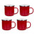 Golden Rabbit Enamelware - Solid Red Pattern - Set of 4-12oz Mugs