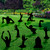 10 Pack Large Halloween Scary Yard Sign Black Hand Yard Signs Black Zombie Hands Tombstone Silhouette Lawn Garden Signs with Stake for Halloween Decor
