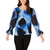 Alfani Womens Smocked Pullover Blouse, Blue, Medium