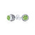 Bali Style Tiny Round Green Peridot Gemstone Stud Earrings For Women Oxidized .925 Sterling Silver August Birthstone